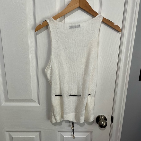 NWT SHEIN knit tank top with tie and pearl details - Picture 2 of 5